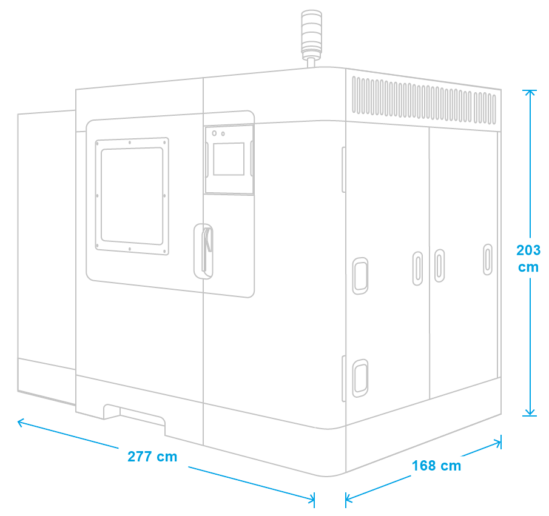 Stratasys F900 3D nyomtató méretei